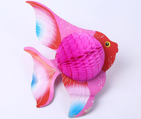China Small fresh element color paper sculpture, small goldfish pattern, paper flowers custom paper crafts supplier