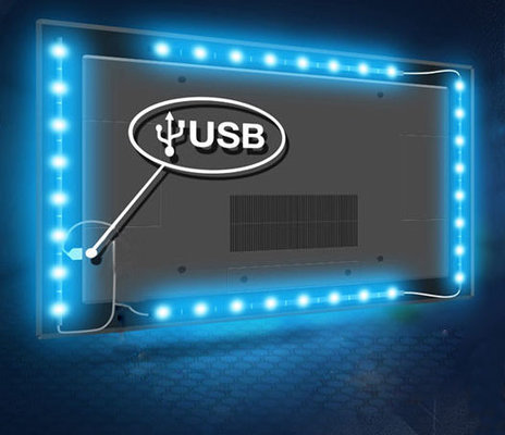 China SMD 5050 5V USB Led Strip Lighting Low Voltage For TV 600mA supplier