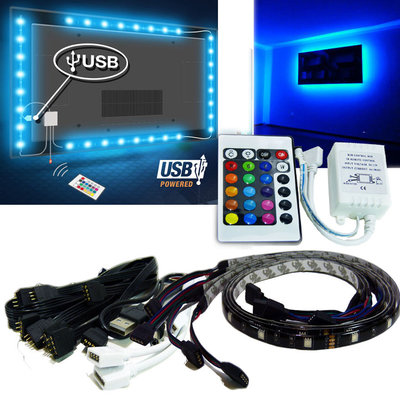 China Bright SMD5050 RGB Flexible Led Strip 5 V USB TV Backlight Kit supplier