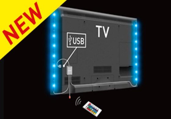China 5 V 5050 TV Led Strip Light Warm White USB 24lm 10mm FPC Width supplier