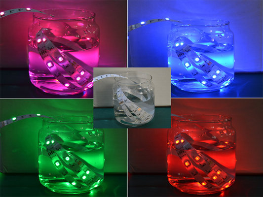 China Tech Nano Coating SMD 5050 LED Strip Light RGB Color Changing IP68 Waterproof supplier