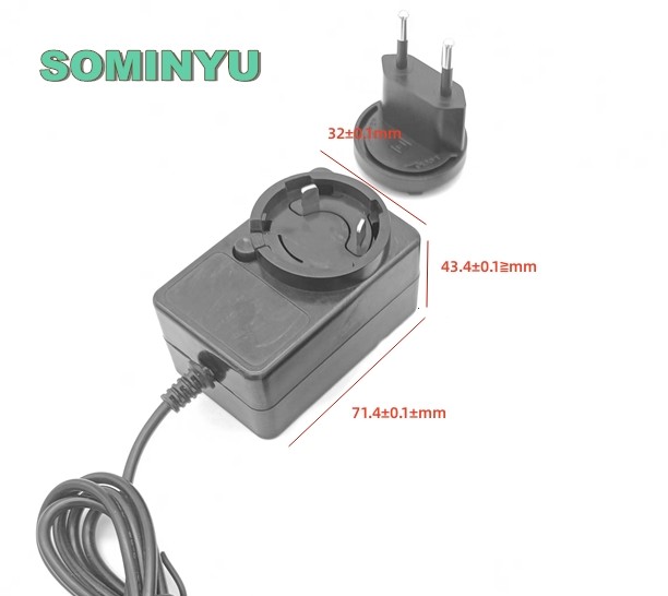 12V1A interchangeable plug power adapter for universal usage PSE CE UL UKCA SAA listed