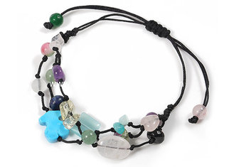 China Lead Free Handmade Beaded Bracelets Different Color Stone Custom Rope Bracelets supplier