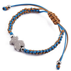 China Handmade Woven Bracelets , Stainless Steel Charm Bracelet For Anniversary supplier