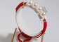 custom adjustable red woven rope pearl bracelet Handmade Jewelry supplier