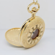 China 47.0MM Round brass Gold Pocket Watches , fashion hollow out watches supplier