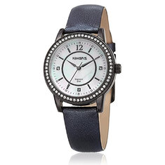 China Leather Quartz Watch,MOP Dial Stainless steel watch with Genuine Leather strap ,OEM Women Watch supplier