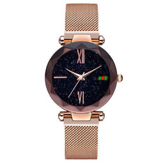 China 32mm Multi Color Alloy Case Fashion Ladies Fashion Wrist Watch with Magic Mesh Band supplier