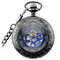 Pocket watch with automatic movement , Retro Vintage Smooth Black Quartz Pocket Watch With Chain supplier