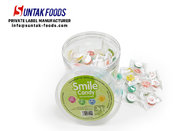 Bottle packing two layers colors sour fruity flavors smile candy