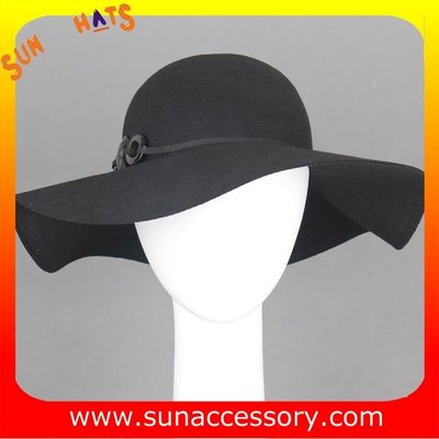 China 8300303 Sun Accessory customized  winner  fashion 100% Australia wool felt floppy hats, women hats and caps wholesaling supplier