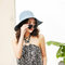AK17593 fashion sunny beach foldable summer straw hats for womens in stock , promotion cheap hats . supplier