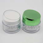 Luxury Plastic 50g Double Wall Cream Jar with Green Cap for Cosmetic Packaging