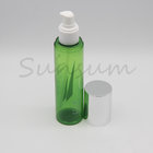 Screen Printing Handling 150ml Green Plastic Cosmetic Lotion Pump Bottle with Sliver Cap