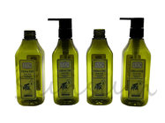250ml Olive-green Square Plastic Cosmetic Shampoo Bottle with Lotion Pump