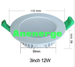 China Anenerge indoor LED smd dowlight SAA C-Tick RCM 1080-1200lm 10W 12W 13W led down light 12w 90mm cut hole supplier