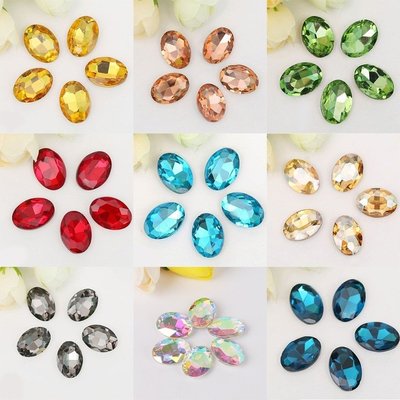 China Plane Back Oval K9 Glass Glue On Shaped Rhinestones Crystal Diamond Handiwork Textile Bags Fabric Accessories Trimmings supplier