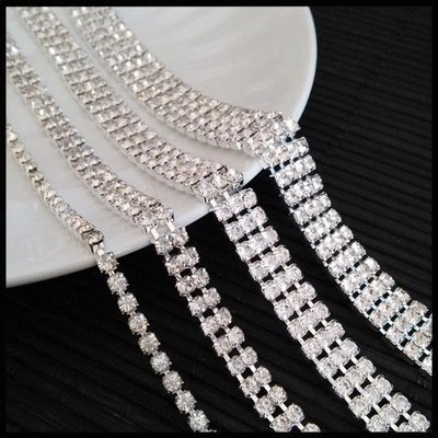 China Beaded Cup Chain Glass Stones Cup Chain Swarovski ELEMENTS Silver Plated Rhinestone Chain Trimming for Hair Clip supplier