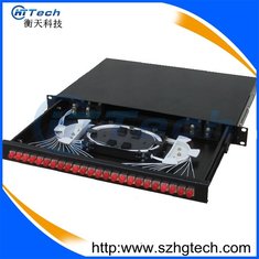 China Slidable 1U 24Port Fiber Optic Patch Panel With FC Adapter supplier