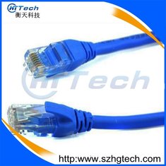 China Pass Fluke Test Bare Copper Cat6 Patch Cord Blue Color supplier