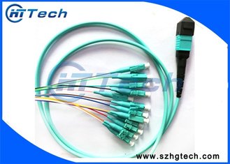 China 12 Fiber MTP / MPO - LC Fiber Optic Patch Cable OM3 Fiber Optical Cable supplier