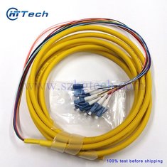 China 12Strand LC Fiber Optic Pigtails Singlemode Yellow Color Jacketed 2Meter supplier