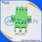 Telecom LC / APC Fiber Optic Adapter With Flange Green Color supplier