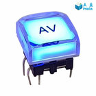 15*15 With Green Color LED 6Pin Momentary OFF-MOM SPST PCB illuminated Push Button Tact Switch Used for Controller