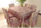 Floral cotton tablecloths and chair covers with Satin border, polyester cotton blends, supplier