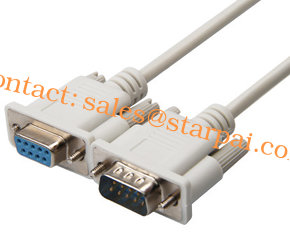 China 10m Serial  RS232 Com white Male to Female Extension Cable Lead DB9 M TO DB9 F supplier