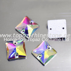 Sew on Glass Stone Crystal ab Stone Crystal Beads Square 10mm-22mm