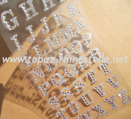 silver glitter sticker Alphabet rhinestone sticker for phone case