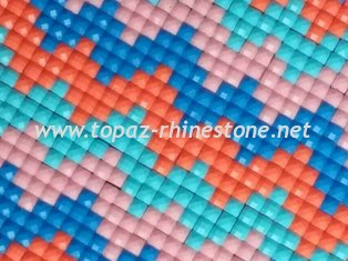 2.5mm square rhinestone plastic resin diamond mesh net sticker 24*40cm