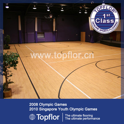 China Basketball Court Wood Pattern Flooring supplier