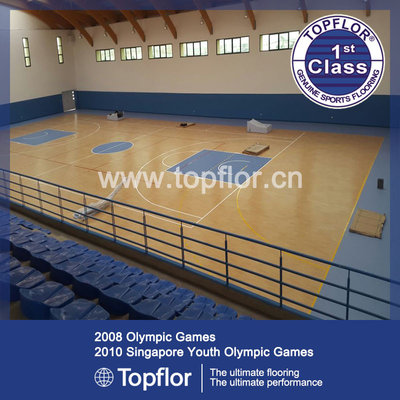 China professional antislip colorful indoor PVC basketball sports flooring supplier