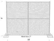 8' x 10' “Great Wall” temporary chain link fence panels 11.5ga wire 60mm x 60mm