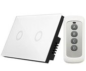 US / AU Standard Touch Wall Switch 2 gang Black/white Crystal Glass Panel Touch Screen Light Switches AC 110-240V