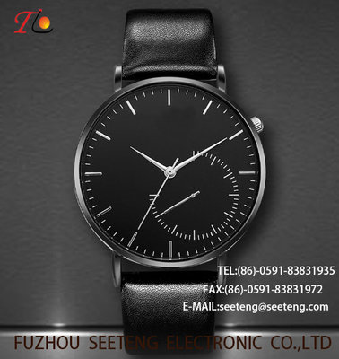 China wholesale   Pu watch  Round dial  alloy case  quartz watch fashion watch concise style black pu strap elegant style supplier