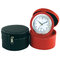 Charming Flower printing leather PU travel clock with leather jewel box supplier