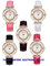 Colorful pu leather strap  wrist watch with fashion design and diamond inset dial for ladies supplier