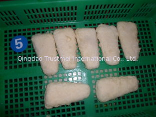 prefried battered tempura pollock fillets skinless boneless PBO, formed or natural fillets,  100g, 10kg/ctn in bulk