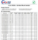 Customized SMD RF Isolator 5.2 ~ 5.8GHz SMT Surface Mount Isolator