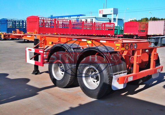 China 30 Tons Skeletal Container Trailer , 2 Axle 20 Foot Skeleton Semi Trailer supplier