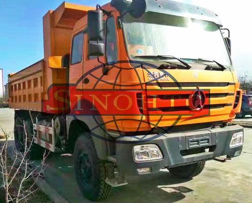 China Utility 3 Axle Dump Truck , 25 Ton Dump Truck With Left / Hand Driving Steering supplier