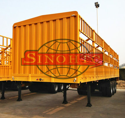 China Tri Axle Container Semi Trailer 50 Tons Bulk Stake Livestock Semi Trailers supplier