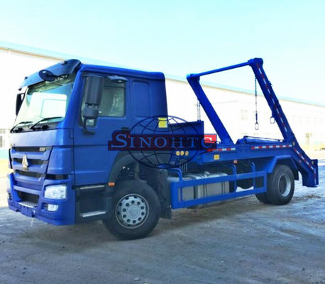 China 4x2 HOWO 10m3 / 12m3 Swing Arm Garbage Truck , Skip Loader Garbage Collection Truck supplier