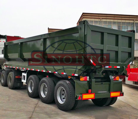 China 40 Ton Load Semi Dump Trailers 25 Cbm Effective Volume 12.00R20 Tyre supplier