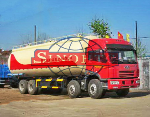 China FAW 8x4 Dry Powder Bulk Cement Truck Low-Roof / High-Roof Cabin Type supplier