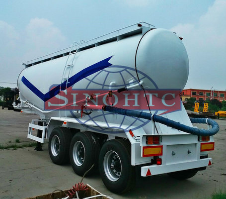 China 40m3 Powder Cement Tanker Trailer , 6 / 12 Tyre Heavy Duty Cement Bulker Trailer supplier