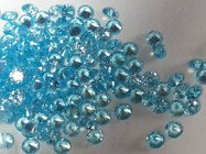 round diamond cut cubic zirconia ,2.0mm blue sky aqua color zircon